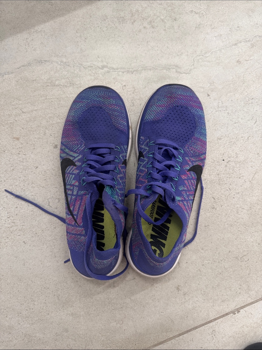 Nike Women's Purple Knit Running Sneakers with Black Swoosh